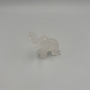 Vintage  Hand Carved Stone Marble Onyx Elephant Figurine Decorative